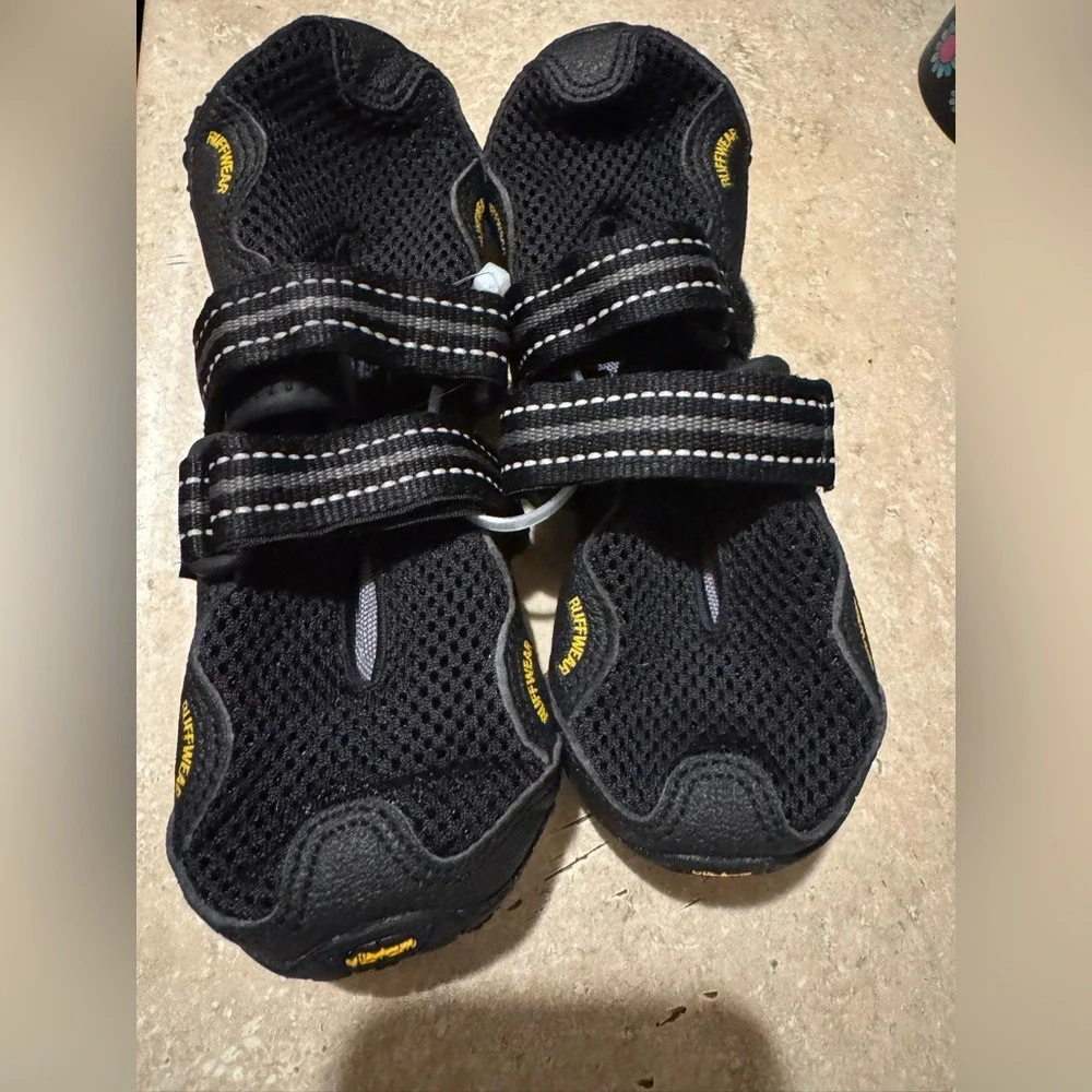 RuffWear Black Dog Boots with Yellow Accents Size Small
